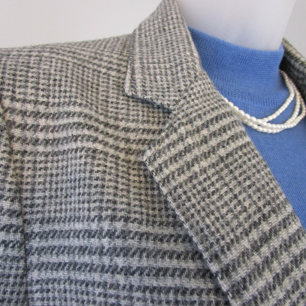 ⭐HP⭐ VTG 80's Astor One Hounds-tooth Plaid Blazer - Picture 4 of 7